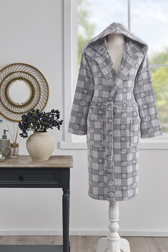 Özdilek Shell Plaid Kadife Kapüşonlu Bornoz Özdilek Shell Plaid Kadife Kapüşonlu Bornoz