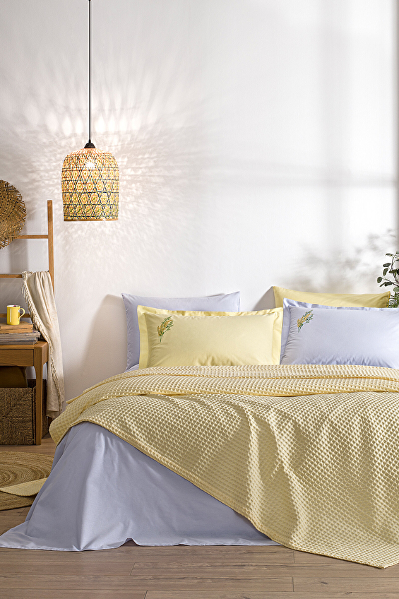 Özdilek Waffle Tek Kişilik Nakışlı Pike Takımı Özdilek Waffle Tek Kişilik Nakışlı Pike Takımı