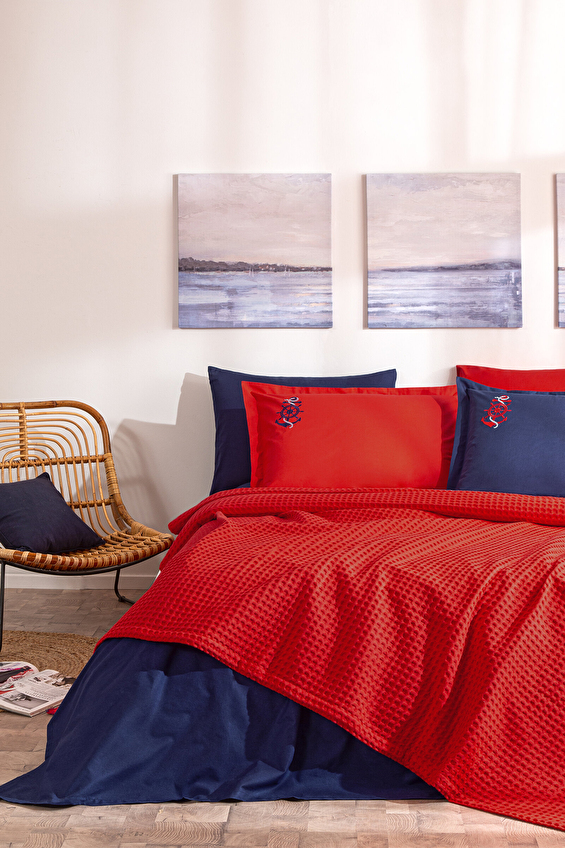 Özdilek Waffle Çift Kişilik Nakışlı Pike Takımı Özdilek Waffle Çift Kişilik Nakışlı Pike Takımı