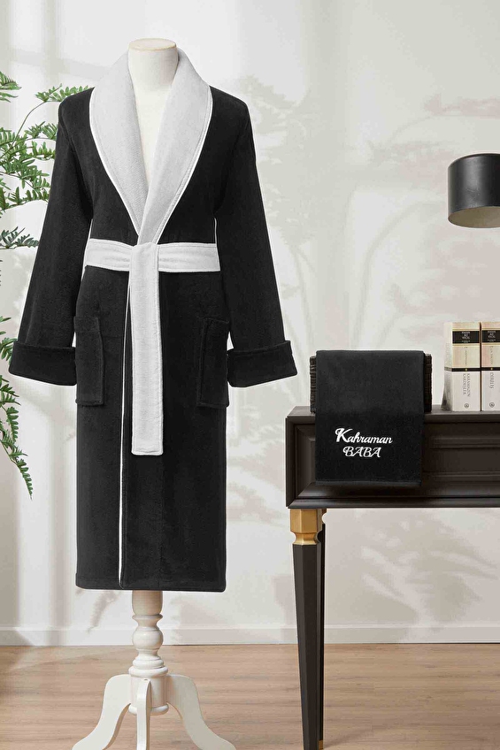 Özdilek Kahraman Baba Nakışlı Kadife Erkek Bornoz Seti Özdilek Kahraman Baba Nakışlı Kadife Erkek Bornoz Seti