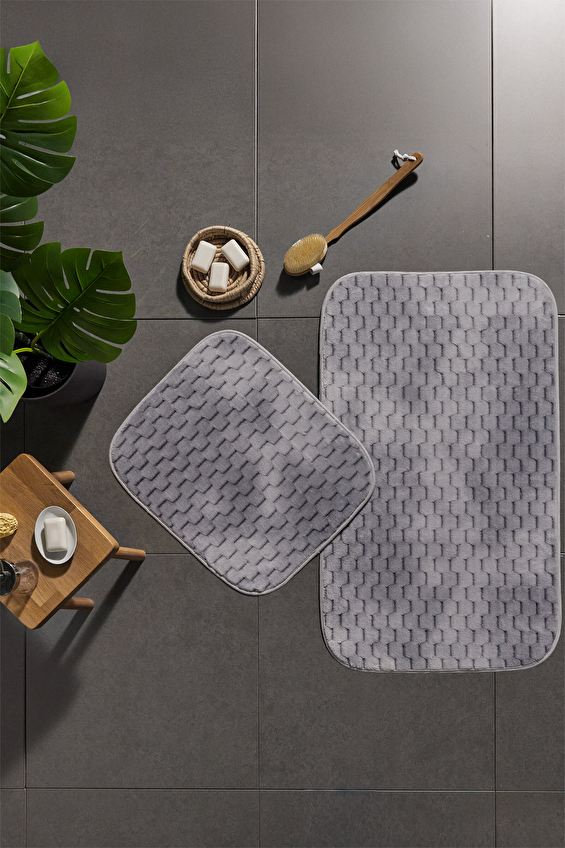 Özdilek Mosaico 2'li Embos Banyo Paspası Gümüş Özdilek Mosaico 2'li Embos Banyo Paspası Gümüş