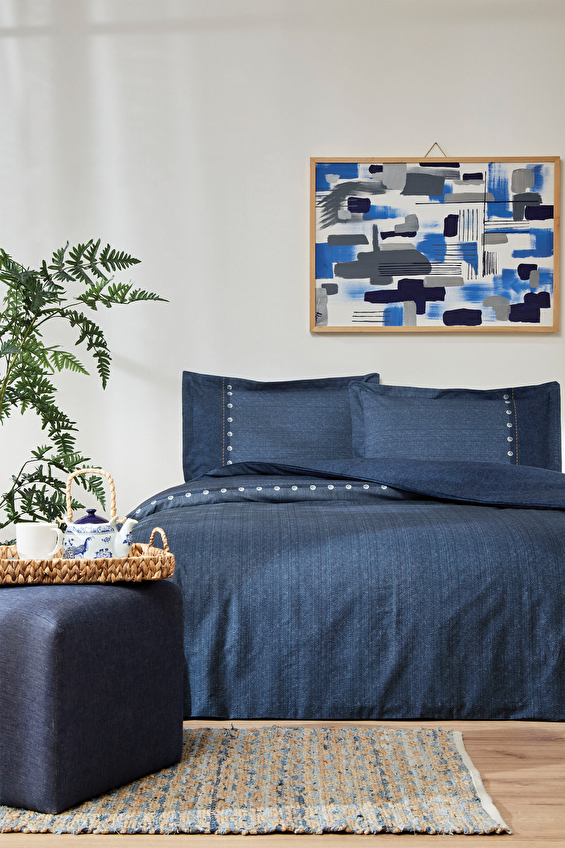 Özdilek Oregon Tek Kişilik Lastikli Çarşaf Denim Nevresim Takımı Özdilek Oregon Tek Kişilik Lastikli Çarşaf Denim Nevresim Takımı