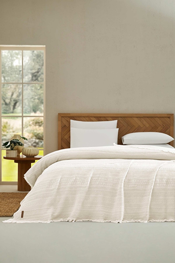 Cottons & Clouds Weave Waffle Throw Örtü 140 x 200 cm Cottons & Clouds Weave Waffle Throw Örtü 140 x 200 cm