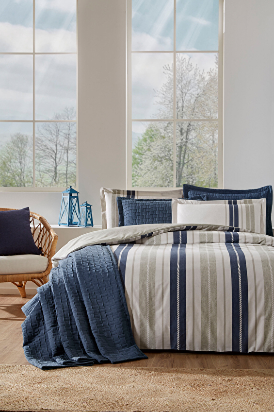 Özdilek Marin Line Çift Kişilik Yatak Örtülü Nevresim Takımı Özdilek Marin Line Çift Kişilik Yatak Örtülü Nevresim Takımı