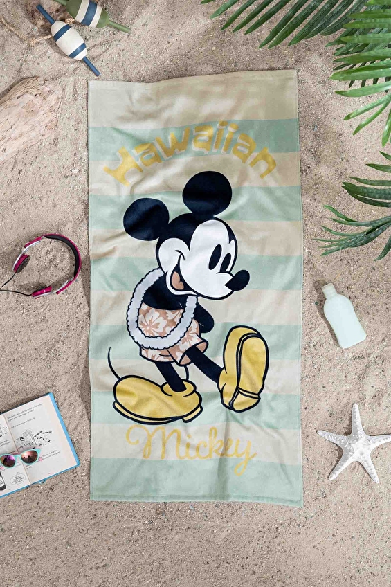 Özdilek Mickey Mouse Hawaii Disney Lisanslı Kadife Plaj Havlusu 60x120 cm