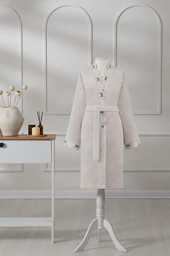 Özdilek Ribbon Nakışlı Kimono Bornoz