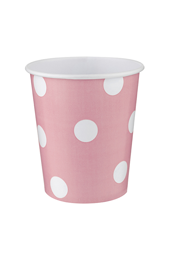 Roll-Up Pempe Puantiyeli Karton Bardak 200cc 8 li