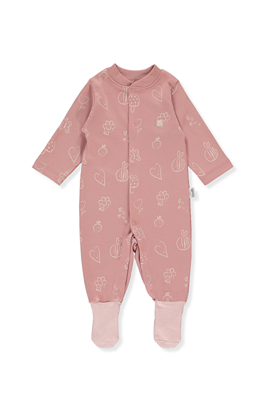 Bebetto Çoraplı İnterlok Bebek Tulum T4099 Somon Bebetto Çoraplı İnterlok Bebek Tulum T4099 Somon