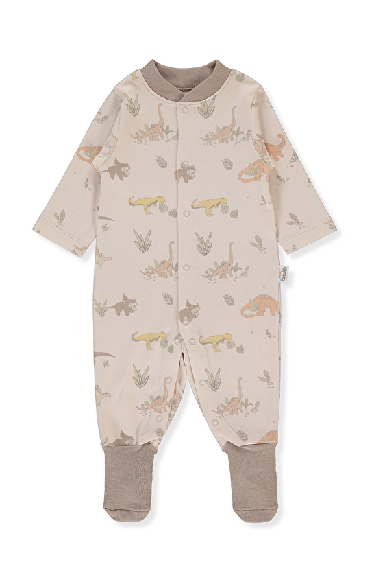 Bebetto Çoraplı İnterlok Bebek Tulum T4100 Bej Bebetto Çoraplı İnterlok Bebek Tulum T4100 Bej