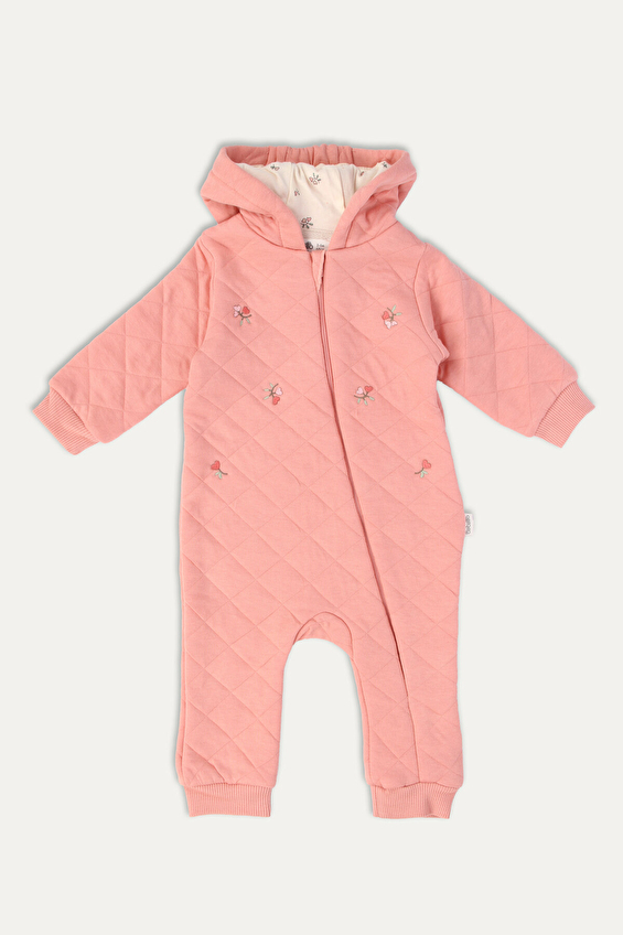 Bebetto Kapitone Fermuarlı Bebek Tulum K4913 Pembe Bebetto Kapitone Fermuarlı Bebek Tulum K4913 Pembe
