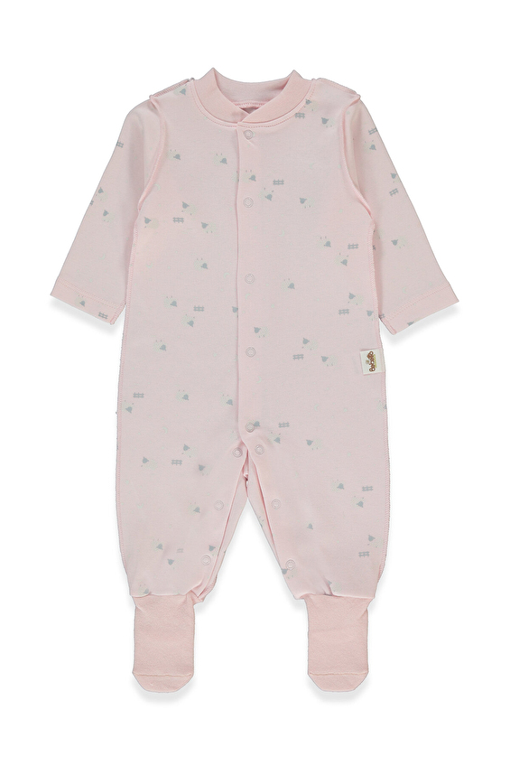 Bebetto Çoraplı İnterlok Bebek Tulum T4072 Pembe Bebetto Çoraplı İnterlok Bebek Tulum T4072 Pembe