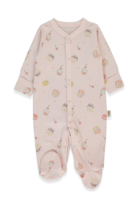 Bebetto Patikli İnterlok Bebek Tulum T4081 Pembe Bebetto Patikli İnterlok Bebek Tulum T4081 Pembe