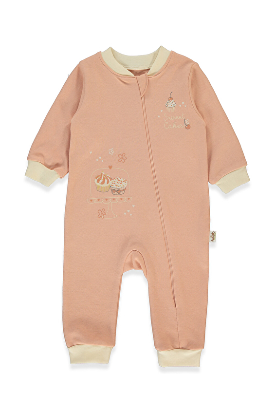 Bebetto Patiksiz Fermuarlı İnterlok Bebek Tulum T4082 Somon Bebetto Patiksiz Fermuarlı İnterlok Bebek Tulum T4082 Somon