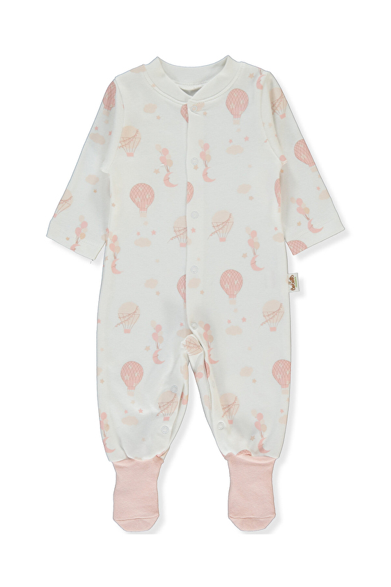 Bebetto Çoraplı İnterlok Bebek Tulum T4037 Ekru Bebetto Çoraplı İnterlok Bebek Tulum T4037 Ekru