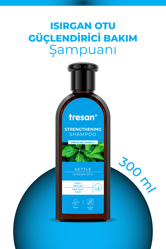 Tresan Şampuan 300 ml Dökülme Karşıtı Isırgan Otu Güçlendirici - Yağlı Saçlar İçin Tresan Şampuan 300 ml Dökülme Karşıtı Isırgan Otu Güçlendirici - Yağlı Saçlar İçin