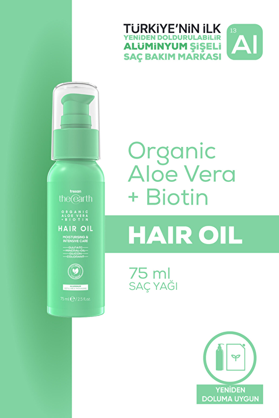 Tresan The Earth Saç Bakım Yağı Aloe Vera + Biotin Moisture and Intensive Care 75 ml Tresan The Earth Saç Bakım Yağı Aloe Vera + Biotin Moisture and Intensive Care 75 ml