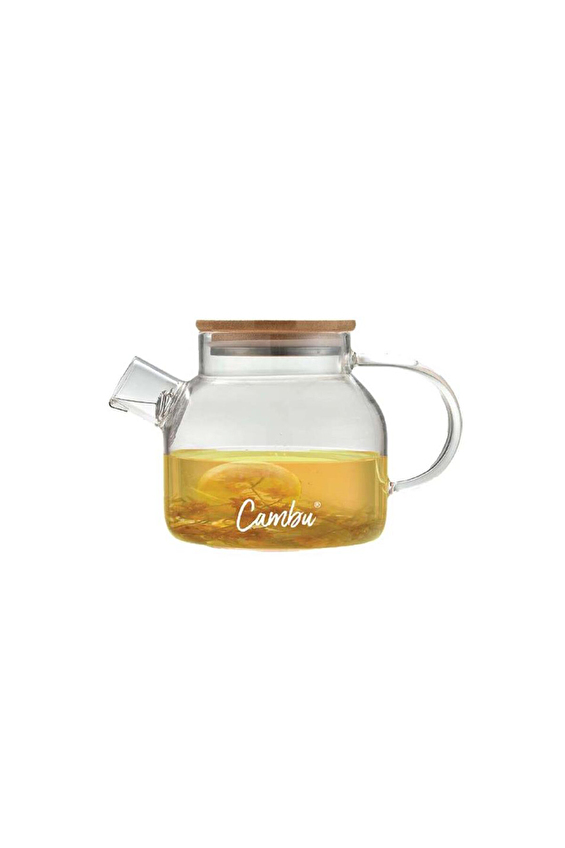 Cambu Bambu Kapaklı Çizgili Demlik 1L