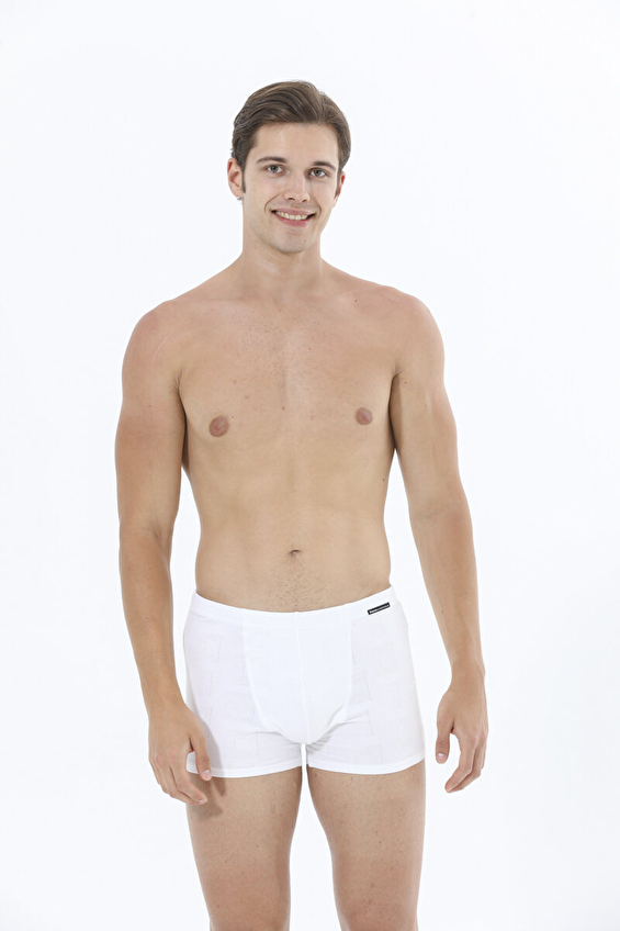 Kom Dar Paça Yüksek Kaliteli Kom Kumaşı Andrea Erkek Boxer Beyaz Kom Dar Paça Yüksek Kaliteli Kom Kumaşı Andrea Erkek Boxer Beyaz