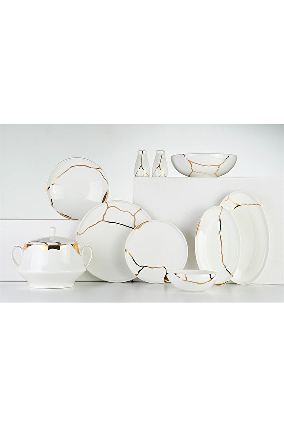 Leggno Chester Premium Gold Porselen Yemek Takımı 24 Parça