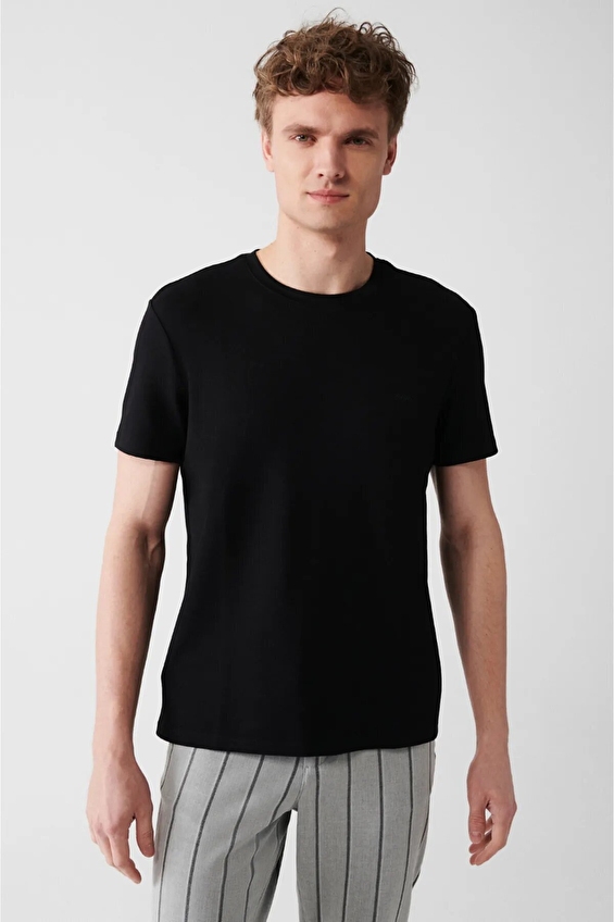 Avva Erkek Tişört B001040 Siyah Avva Erkek Tişört B001040 Siyah