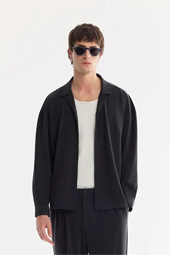 Avva Oversize Fit Erkek Gömlek A61Y2062 Siyah Avva Oversize Fit Erkek Gömlek A61Y2062 Siyah