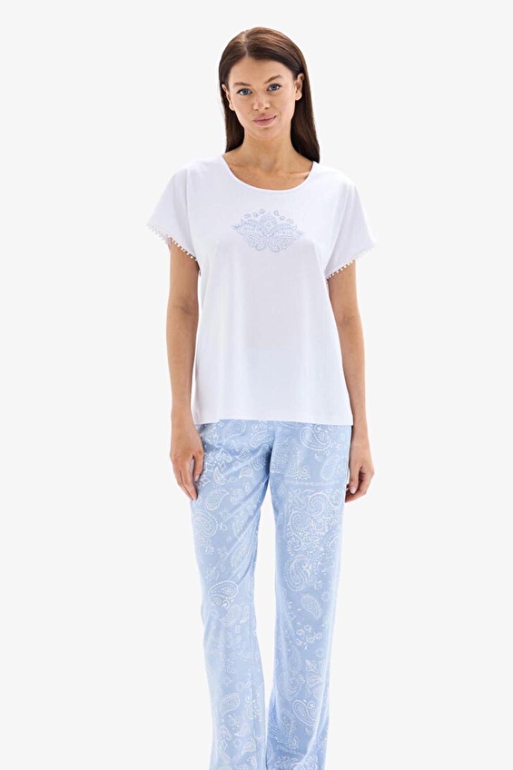 Blackspade Kadın Pijama Takımı 52027 BYZ Beyaz Blackspade Kadın Pijama Takımı 52027 BYZ Beyaz