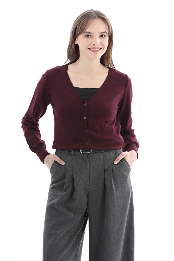 First Company Kadın Hırka 2524BS110781 H Bordo First Company Kadın Hırka 2524BS110781 H Bordo