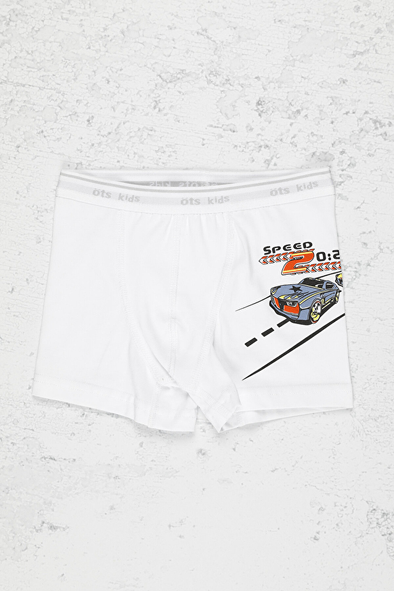 Öts Erkek Çocuk Likralı Takma Bel Boxer 7238 Beyaz Öts Erkek Çocuk Likralı Takma Bel Boxer 7238 Beyaz