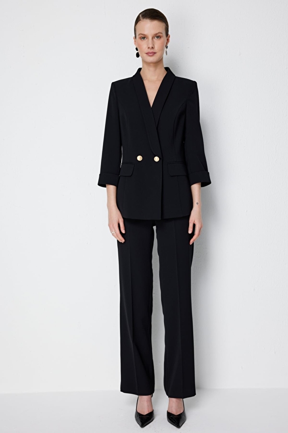 Ekol Straight Fit Boru Paça Fermuarlı Yüksek Bel Kadın Pantolon 01108 Siyah Ekol Straight Fit Boru Paça Fermuarlı Yüksek Bel Kadın Pantolon 01108 Siyah