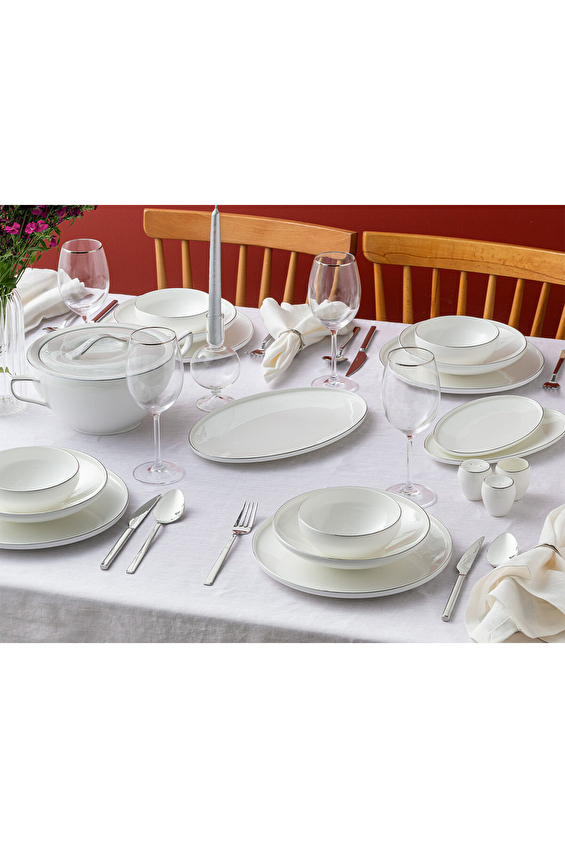 Emsan Freya Fine Bone 60 Parça 12 Kişilik Yuvarlak Yemek Takımı Platin Emsan Freya Fine Bone 60 Parça 12 Kişilik Yuvarlak Yemek Takımı Platin