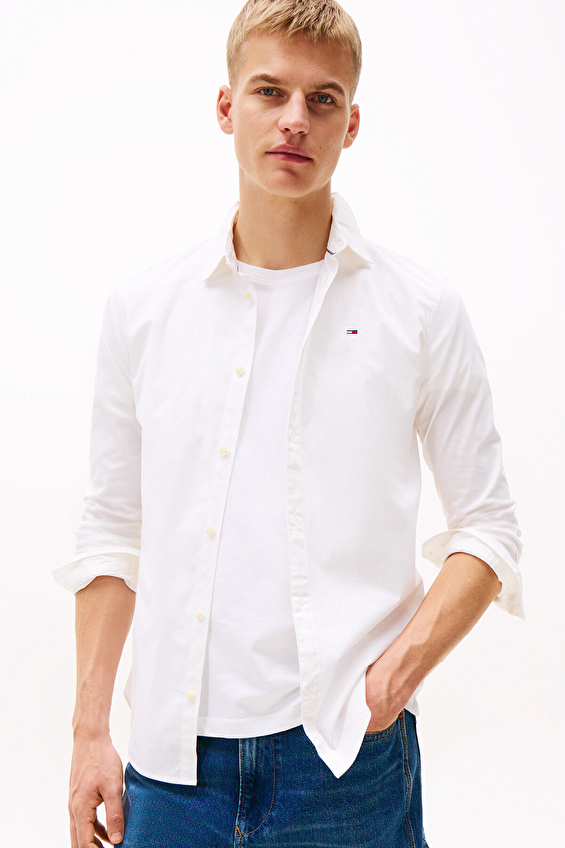 Tommy Jeans Erkek Tişört DM0DM04405 Beyaz Tommy Jeans Erkek Tişört DM0DM04405 Beyaz