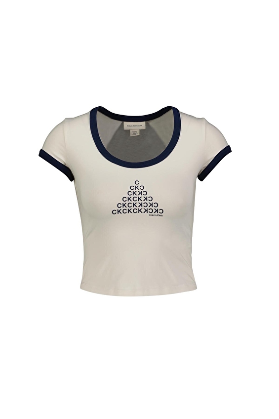 Calvin Klein Jeans Kadın Tişört LV047C258G Taş Calvin Klein Jeans Kadın Tişört LV047C258G Taş