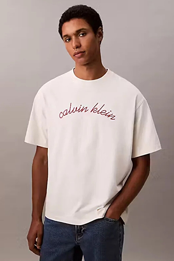 Calvin Klein Jeans Erkek Tişört LV04RC225G Beyaz Calvin Klein Jeans Erkek Tişört LV04RC225G Beyaz