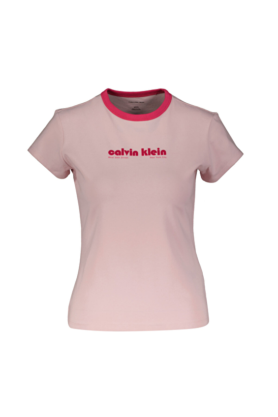 Calvin Klein Jeans Kadın Tişört LV047C821G Pembe Calvin Klein Jeans Kadın Tişört LV047C821G Pembe