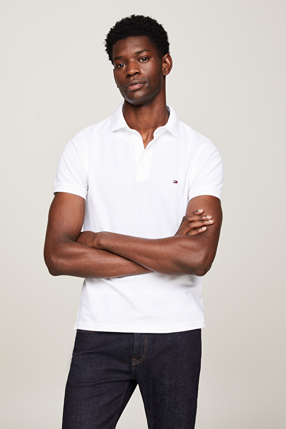 Tommy Hilfiger Slim Fit Polo Yaka Erkek Tişört MW0MW17771 Beyaz Tommy Hilfiger Slim Fit Polo Yaka Erkek Tişört MW0MW17771 Beyaz