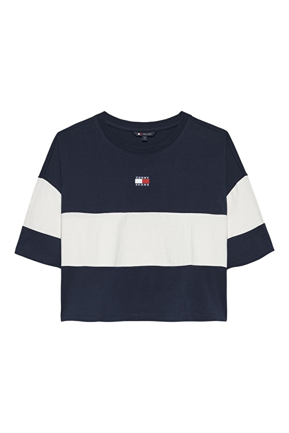 Tommy Jeans Kadın Tişört DW0DW18706 Mavi Tommy Jeans Kadın Tişört DW0DW18706 Mavi