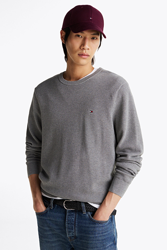 Tommy Hilfiger Erkek Kazak MW0MW36347 Gri Tommy Hilfiger Erkek Kazak MW0MW36347 Gri