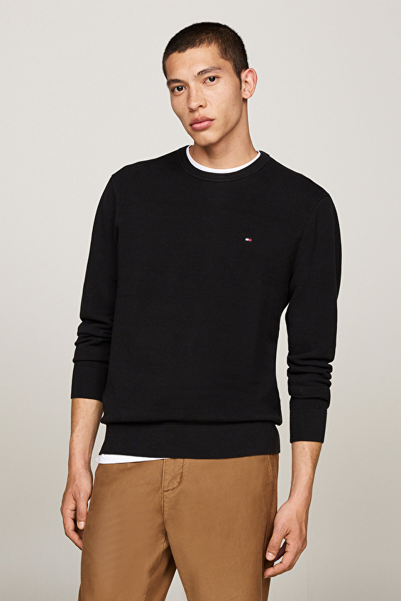 Tommy Hilfiger Erkek Kazak MW0MW36347 Siyah Tommy Hilfiger Erkek Kazak MW0MW36347 Siyah