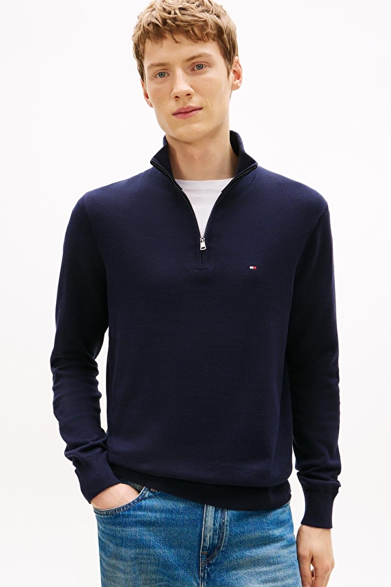 Tommy Hilfiger Erkek Kazak MW0MW37331 Mavi Tommy Hilfiger Erkek Kazak MW0MW37331 Mavi