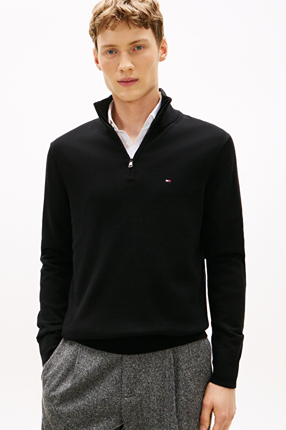 Tommy Hilfiger Erkek Kazak MW0MW37331 Siyah Tommy Hilfiger Erkek Kazak MW0MW37331 Siyah