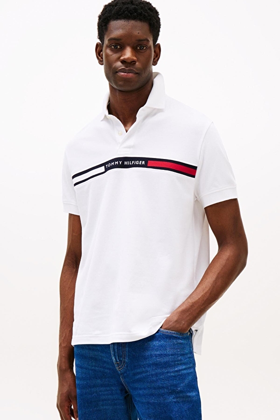 Tommy Hilfiger Erkek Tişört MW0MW38130 Beyaz Tommy Hilfiger Erkek Tişört MW0MW38130 Beyaz