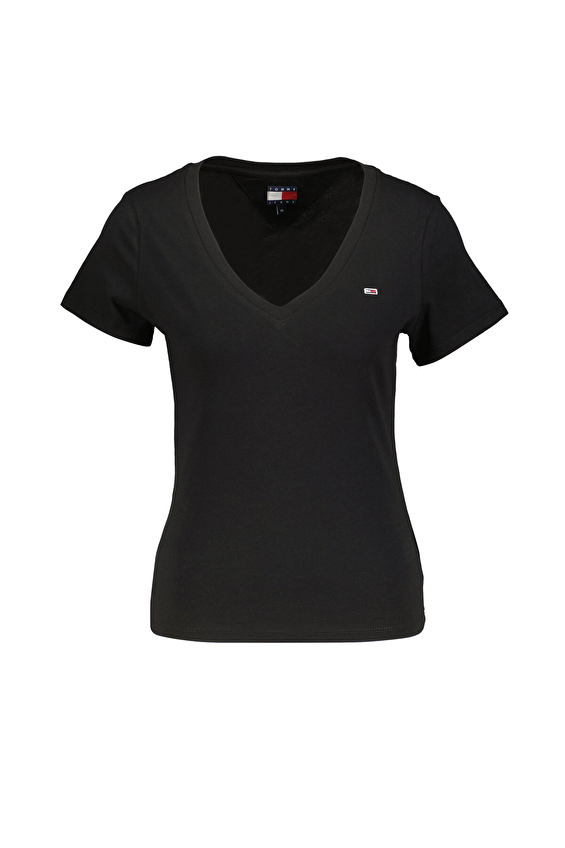 Tommy Jeans Kadın Tişört DW0DW20458 Siyah Tommy Jeans Kadın Tişört DW0DW20458 Siyah