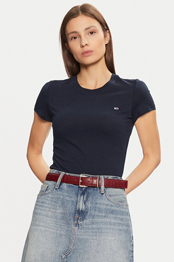 Tommy Jeans Kadın Tişört DW0DW20459 Mavi Tommy Jeans Kadın Tişört DW0DW20459 Mavi