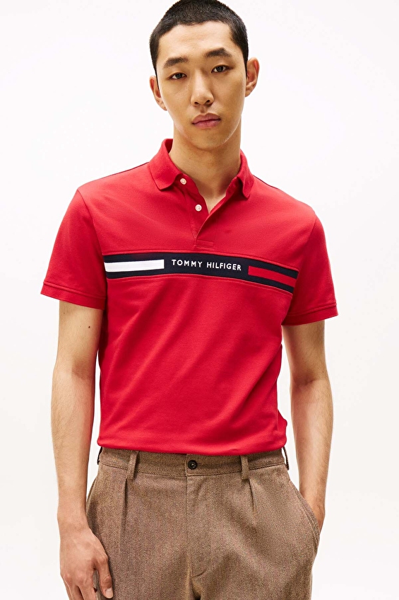Tommy Hilfiger Erkek Tişört MW0MW38130 Kırmızı Tommy Hilfiger Erkek Tişört MW0MW38130 Kırmızı