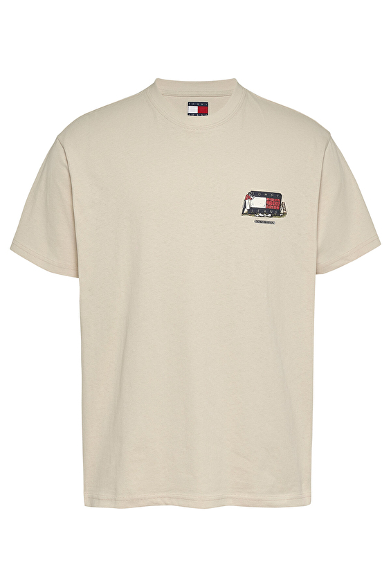 Tommy Jeans Erkek Tişört DM0DM20351 Bej Tommy Jeans Erkek Tişört DM0DM20351 Bej