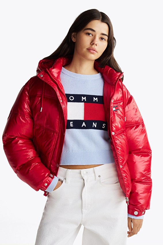 Tommy Jeans Kadın Mont DW0DW20210 Kırmızı Tommy Jeans Kadın Mont DW0DW20210 Kırmızı