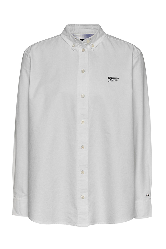 Tommy Jeans Kadın Gömlek DW0DW19358 Beyaz Tommy Jeans Kadın Gömlek DW0DW19358 Beyaz