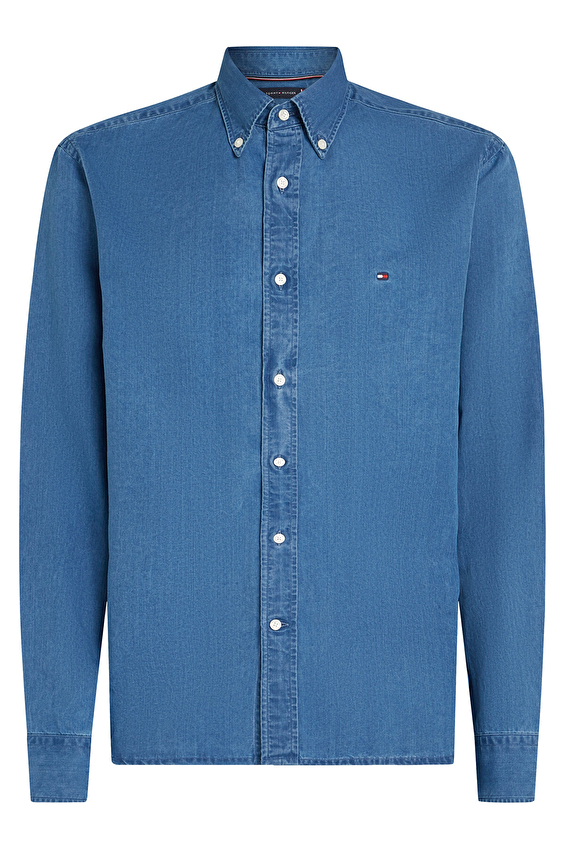 Tommy Hilfiger Erkek Gömlek MW0MW38134 Mavi Tommy Hilfiger Erkek Gömlek MW0MW38134 Mavi