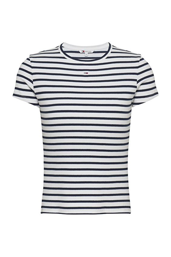 Tommy Jeans Kadın Tişört DW0DW17383 Beyaz Tommy Jeans Kadın Tişört DW0DW17383 Beyaz