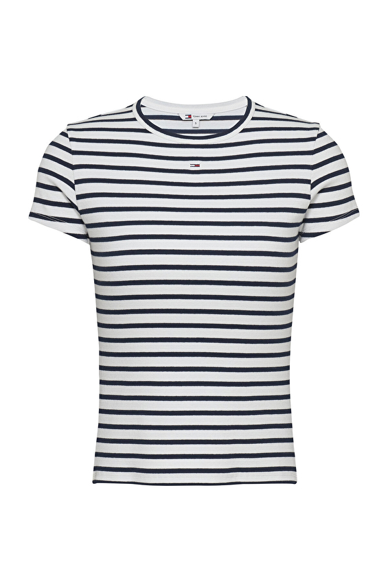 Tommy Jeans Kadın Tişört DW0DW17383 Beyaz Tommy Jeans Kadın Tişört DW0DW17383 Beyaz